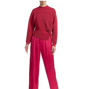 Michelle Mason Ribbed Metallic Wool Twist Sweater